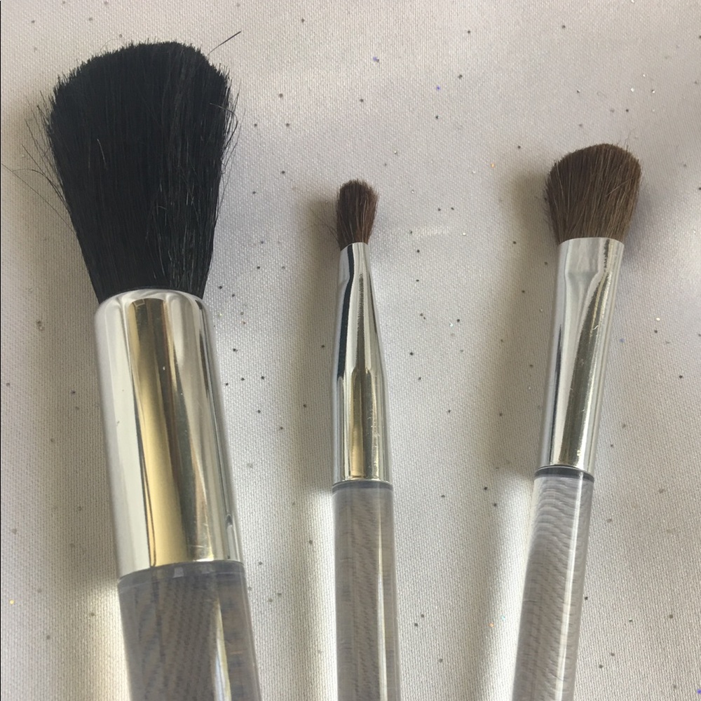 Lancome 3 Piece Makeup Brush Set Acrylic Handles